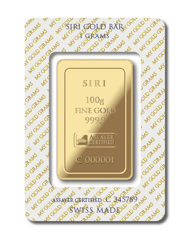 100 g Gold Bar of 999.9 Purity (100 GOLD Tokens)